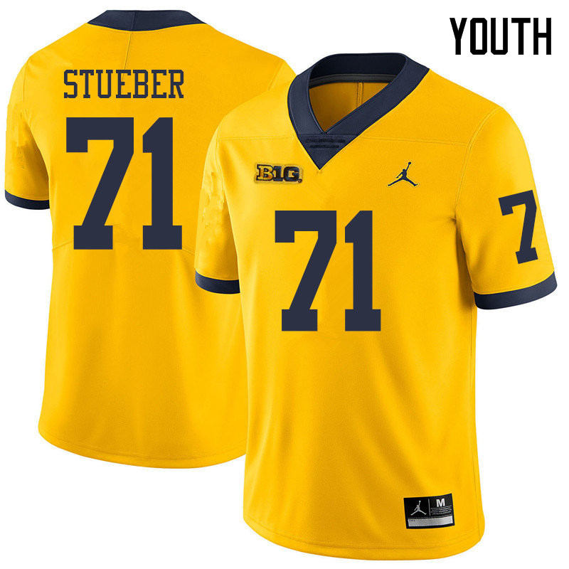 Jordan Brand Youth #71 Andrew Stueber Michigan Wolverines College Football Jerseys Sale-Yellow